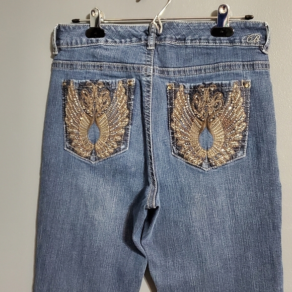 Code Bleu Womens Jeans Gwen Straight Embellished Back Pockets Size 8 - Picture 5 of 8
